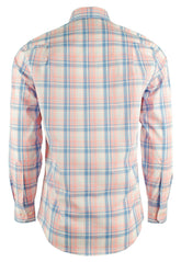 Men's LS Beach Lagoon Plaid Long Sleeve Shirt LC Small